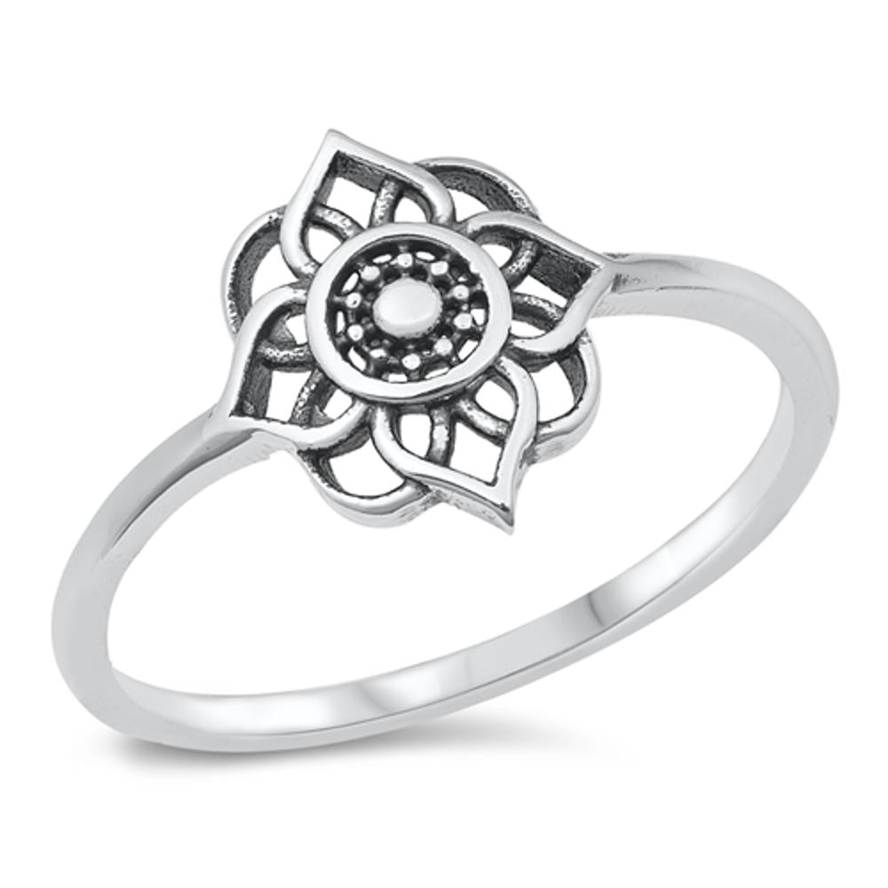 Mandala Universe Circle Classic Ring New .925 Sterling Silver Band Sizes 4-10