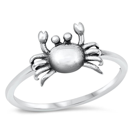 Crab Ocean Animal Cute Ring New .925 Sterling Silver Band Sizes 4-10