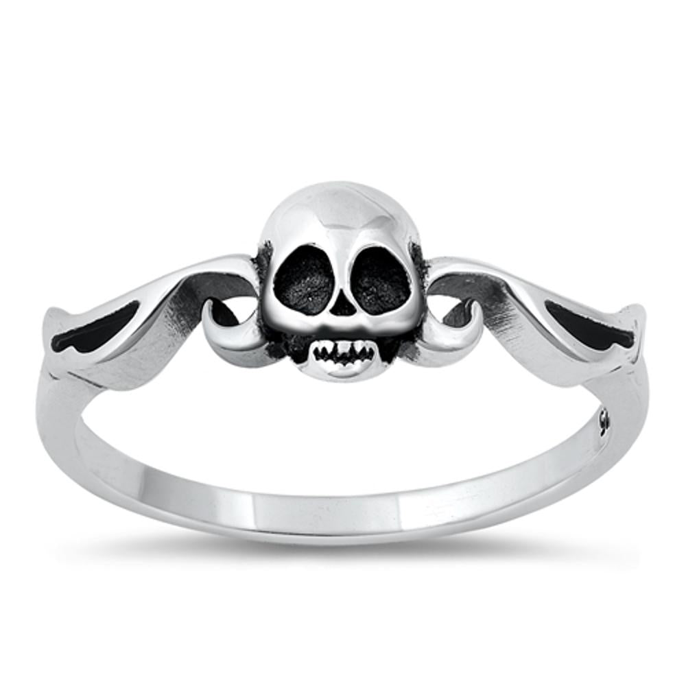 Skull Wings Death Mortal Fashion Ring New .925 Sterling Silver Band Sizes 4-10