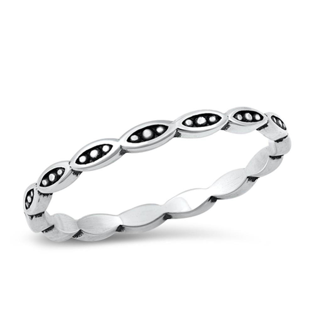 Vintage Bali Eye Eternity Promise Ring New .925 Sterling Silver Band Sizes 2-10