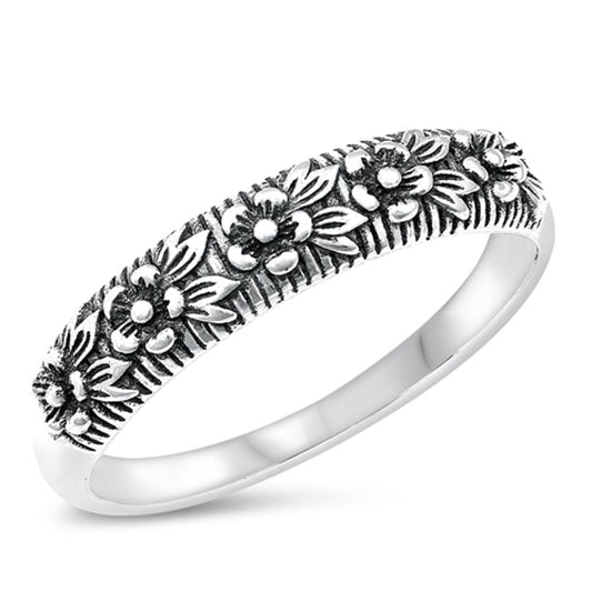 Forget Me Not Flowers Beautiful Ring New .925 Sterling Silver Band Sizes 4-10