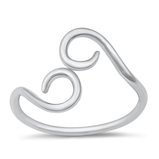 Kissing Waves Swirls Wholesale Ring New .925 Sterling Silver Band Sizes 4-10