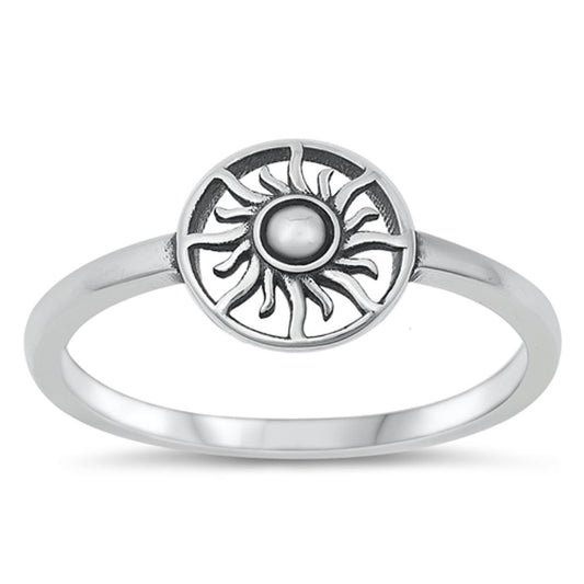 Sun Symbol Iconic Unique Star Ring New .925 Sterling Silver Band Sizes 4-10