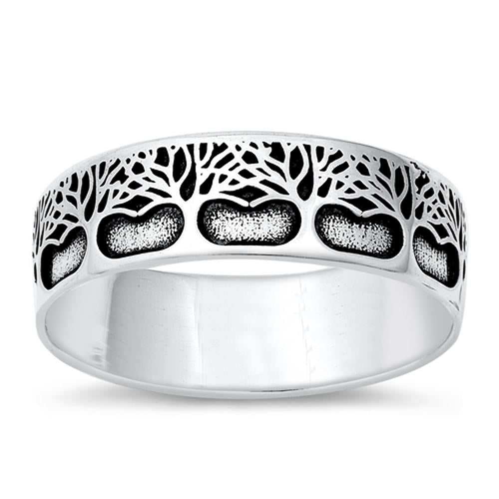 Forest Tree of Life Eternity Wholesale Ring .925 Sterling Silver Band Sizes 5-10