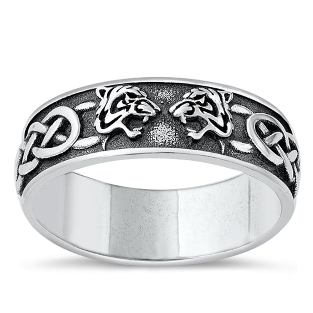 Sterling Silver Celtic Tiger Ring