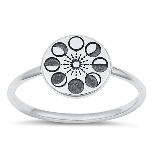 Sterling Silver Moon Phases Ring