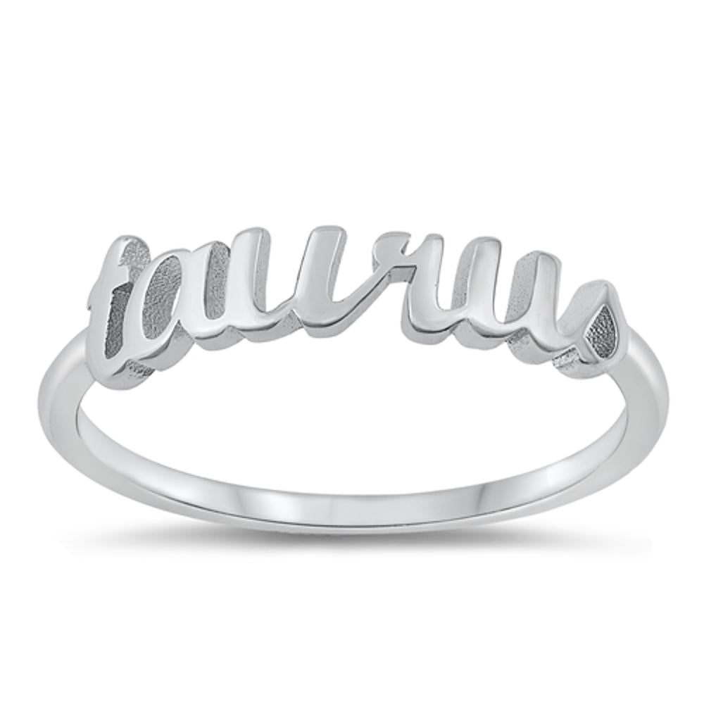 Sterling Silver Taurus Zodiac Ring