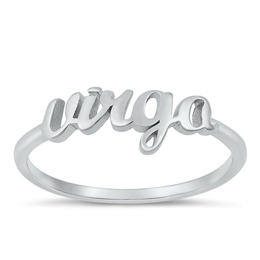 Sterling Silver Virgo Zodiac Ring