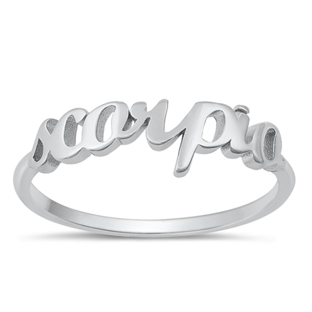 Sterling Silver Scorpio Zodiac Ring