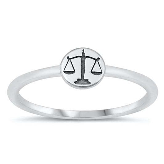 Sterling Silver Libra Zodiac Ring