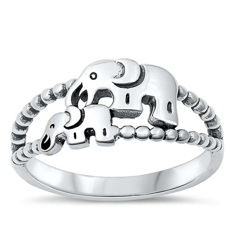 Mama Baby Elephant Bali Wholesale Ring New .925 Sterling Silver Band Sizes 4-10