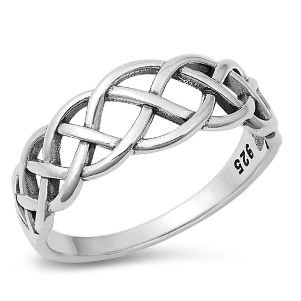 Celtic Braided Knot Love Fashion Ring New .925 Sterling Silver Band Sizes 4-10