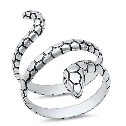 Snake Coil Serpent Viper Promise Ring New .925 Sterling Silver Band Sizes 5-12