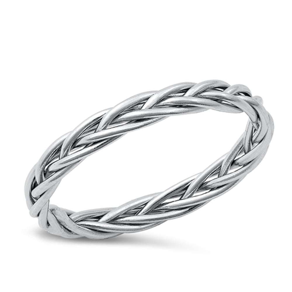 Braided Wheat Rope Vintage Unique Ring New .925 Sterling Silver Band Sizes 4-12