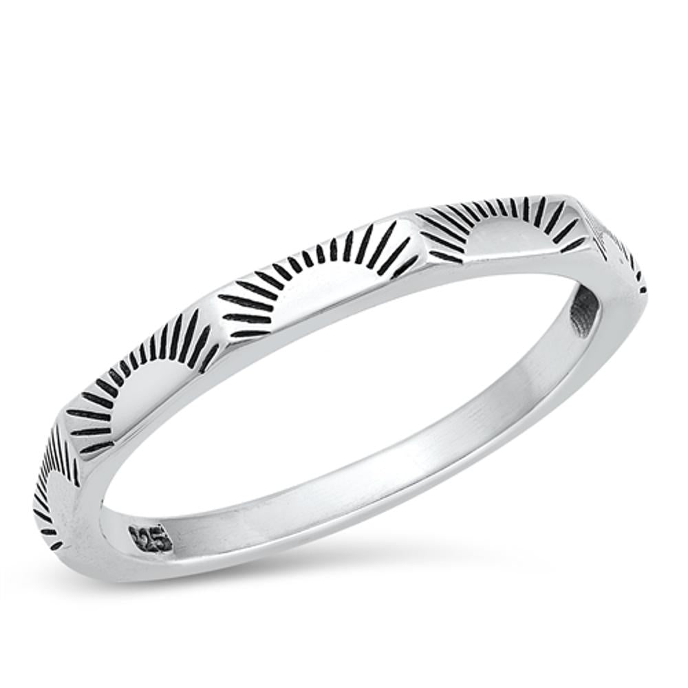 Sunset Sunrise Cycle of Life Fashion Ring .925 Sterling Silver Band Sizes 4-10