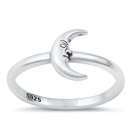 Sterling Silver Crescent Moon Ring