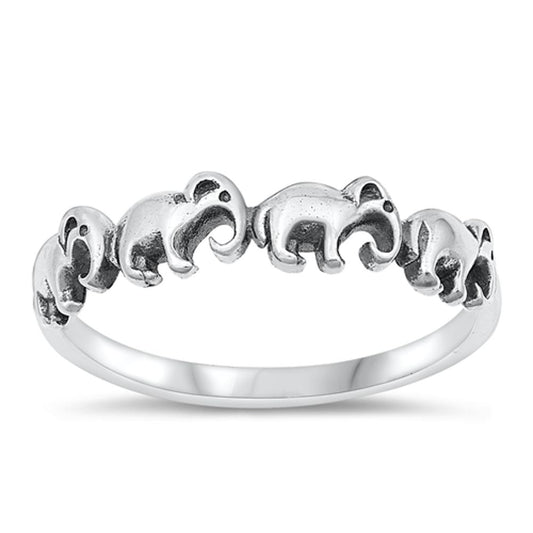 Elephant Sterling Silver Ring