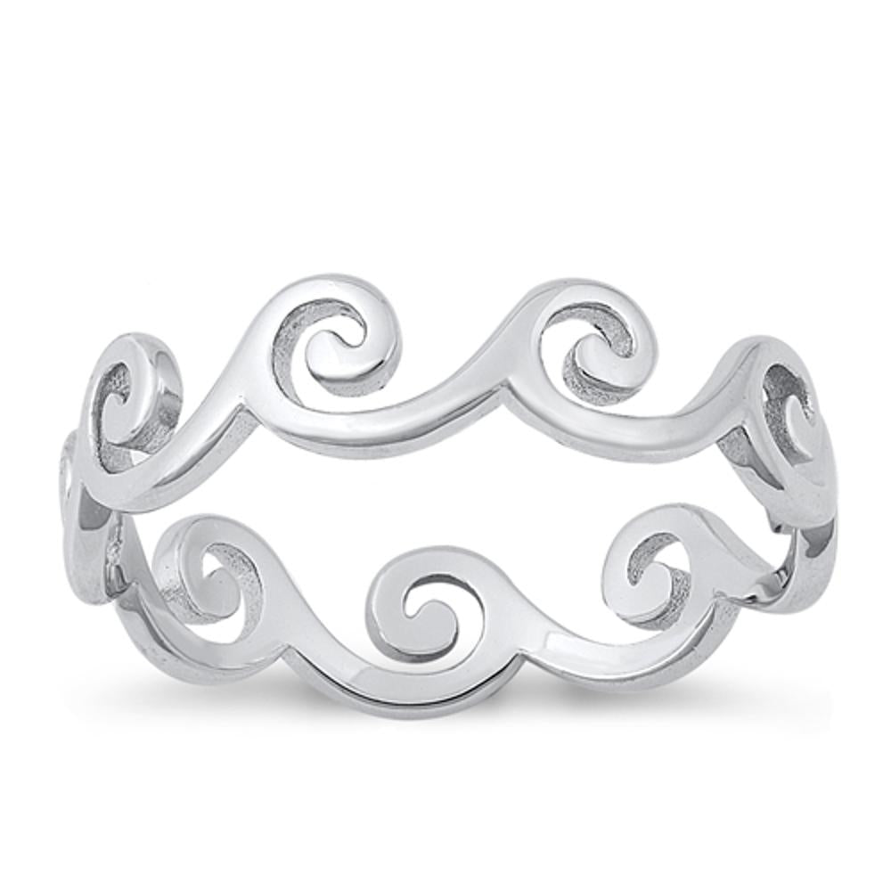 Sterling Silver Eternity Wave Ring