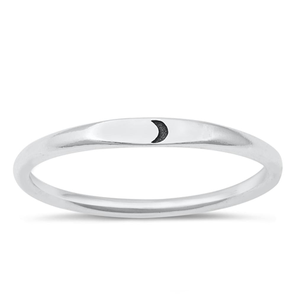 Sterling Silver Crescent Moon Ring