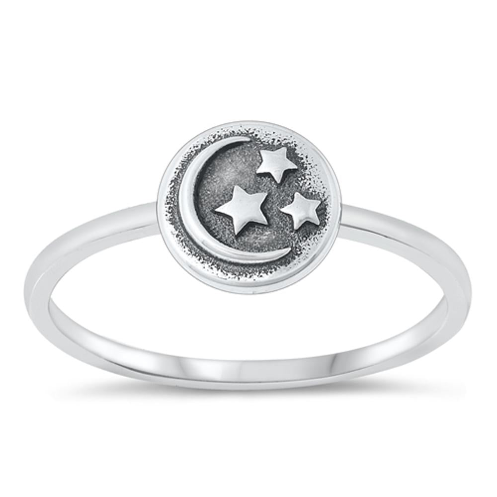 Sterling Silver Moon Ring