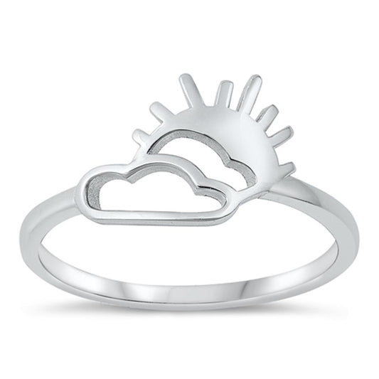 Sterling Silver Sun & Cloud Ring