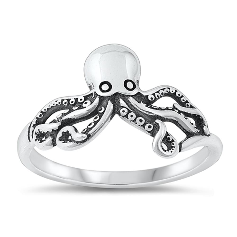 Sterling Silver Octopus Ring