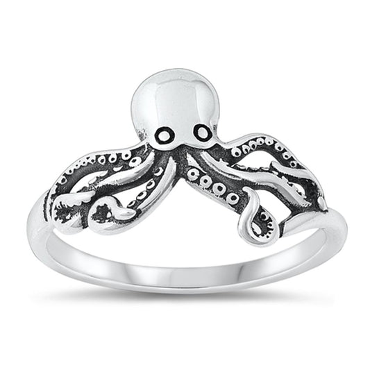 Sterling Silver Octopus Ring