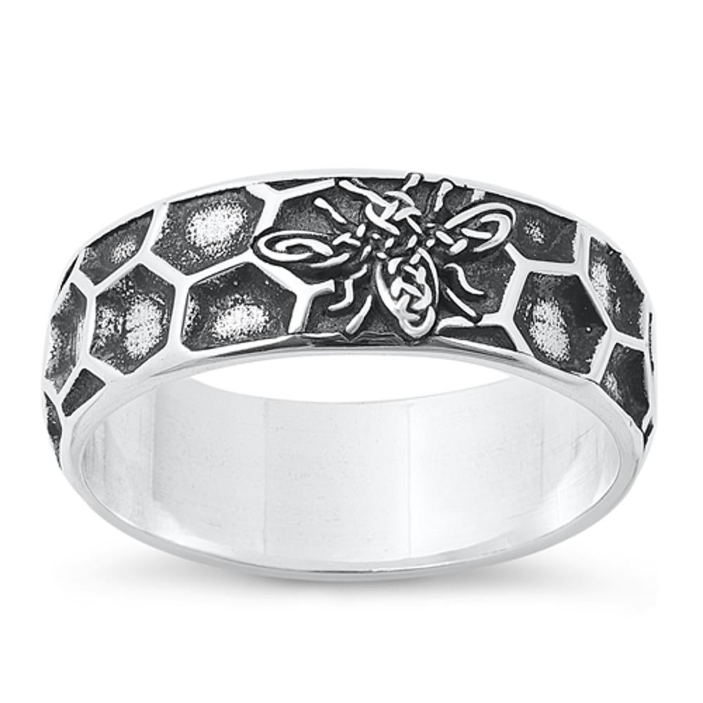 Sterling Silver Celtic Bee Ring