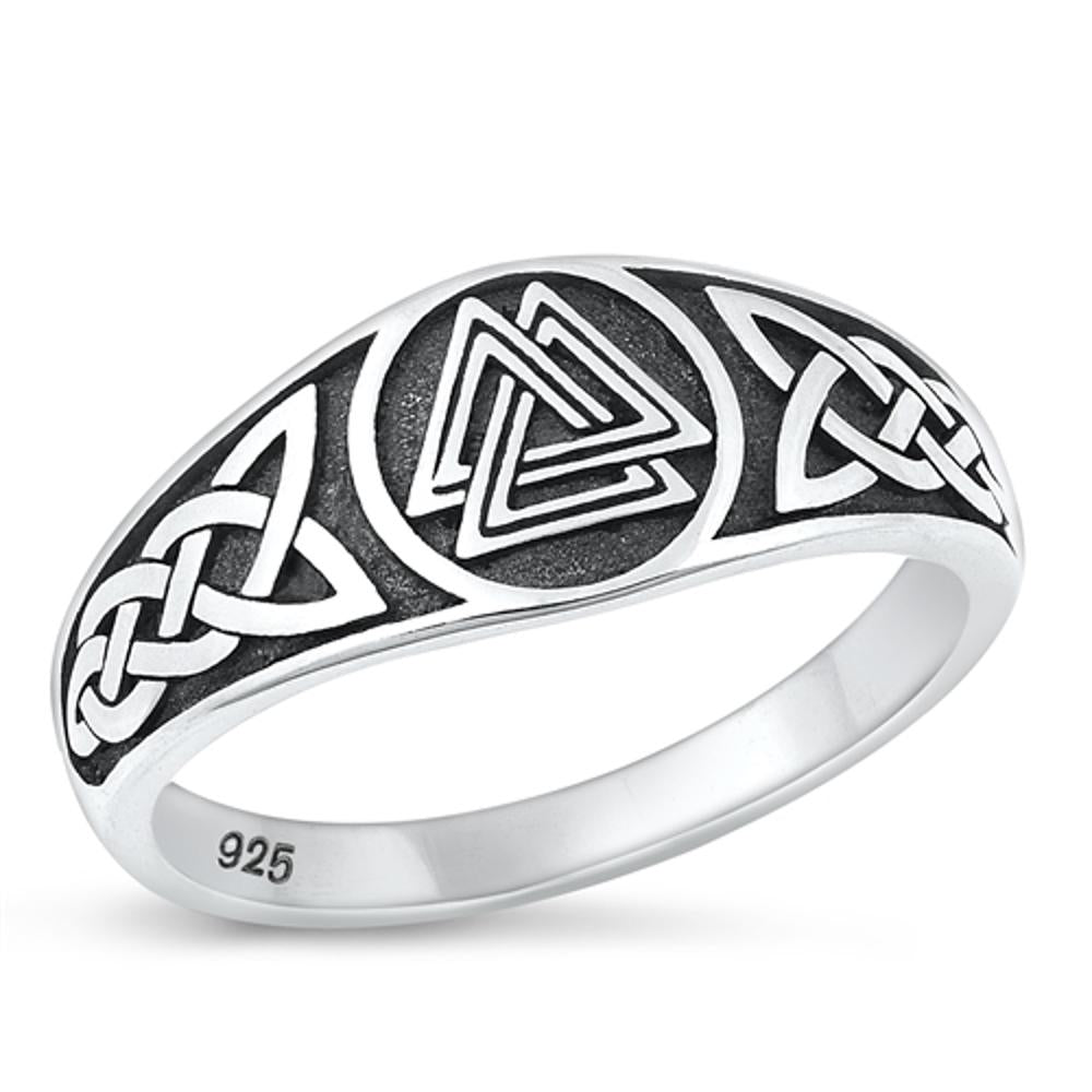 Sterling Silver Celtic Valknut Ring