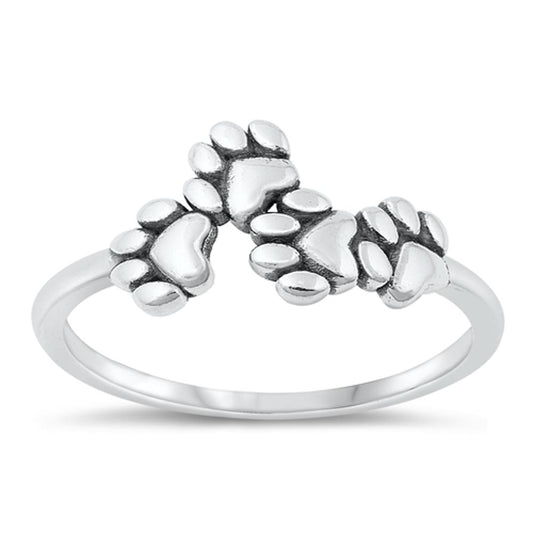 Sterling Silver Paw Print Ring