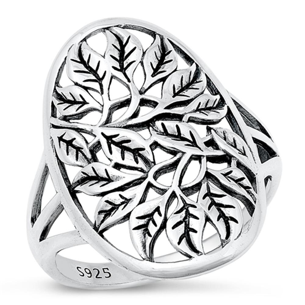 Sterling Silver Tree Leaves Ring