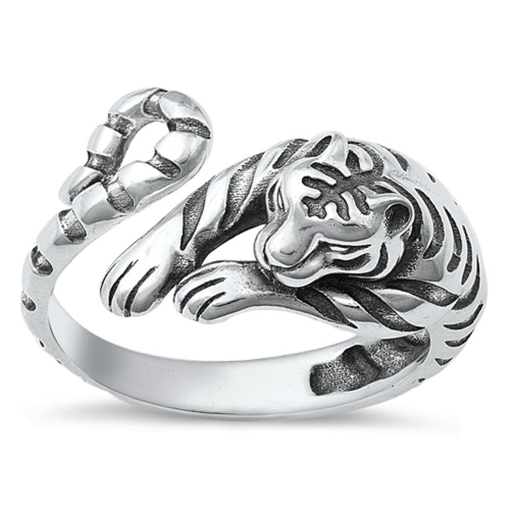 Sterling Silver Tiger Ring