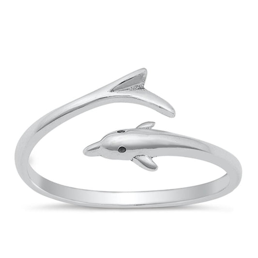 Sterling Silver Dolphin Spoon Ring