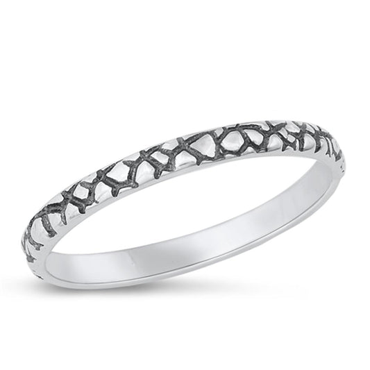 Sterling Silver Animal Print Ring