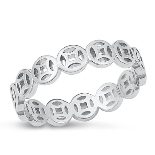 Sterling Silver Eternity Geometric Ring