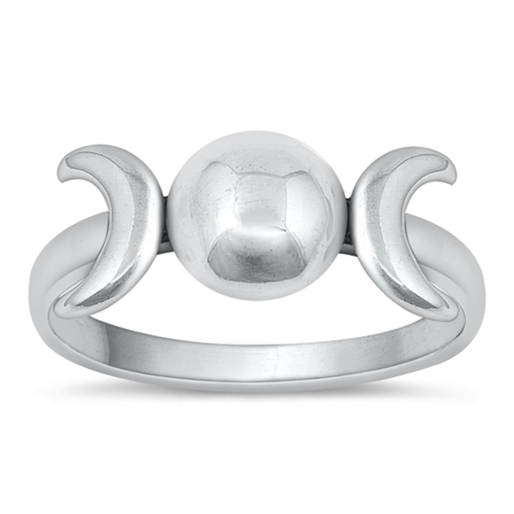 Sterling Silver Crescent Moon Ring