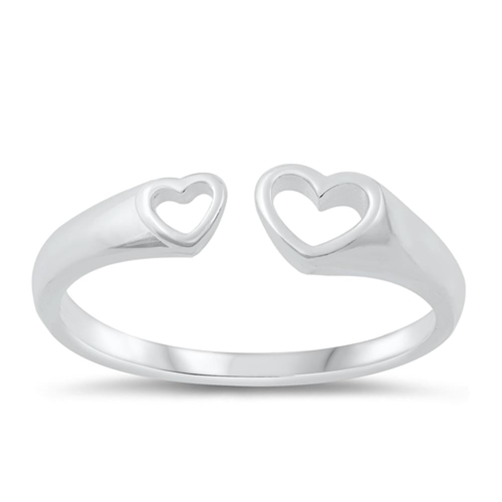 Sterling Silver Adjustable Heart Ring