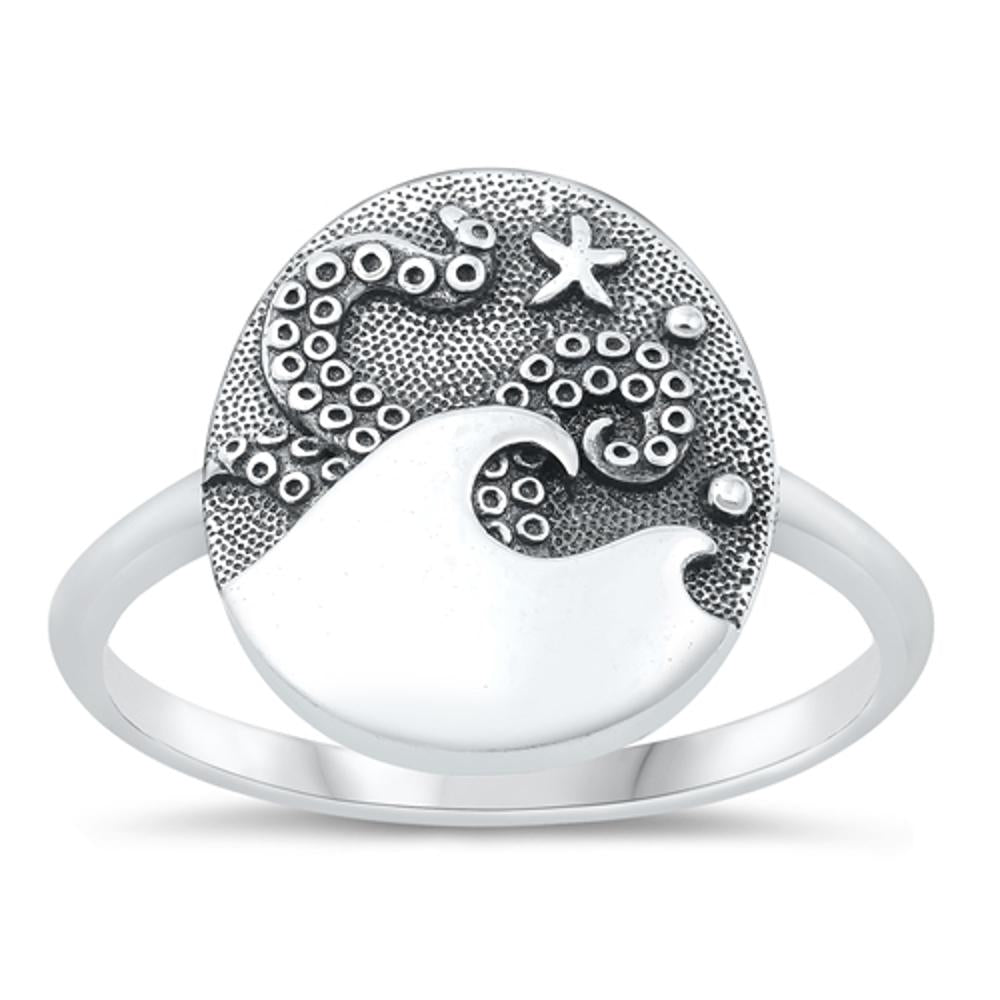 Sterling Silver Ocean Octopus Ring