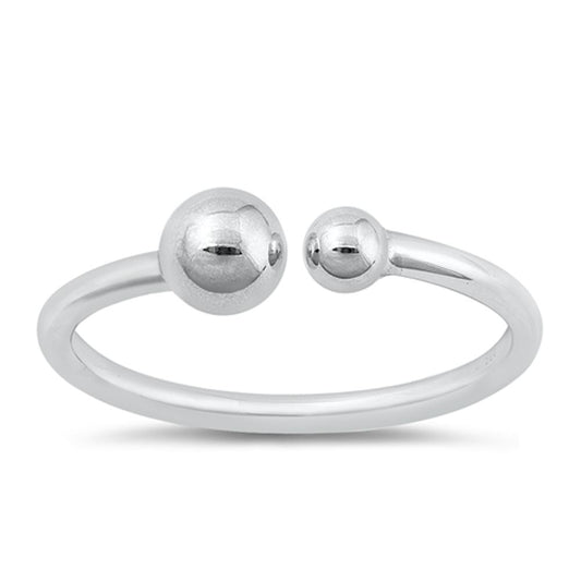 Sterling Silver Ball End Ring