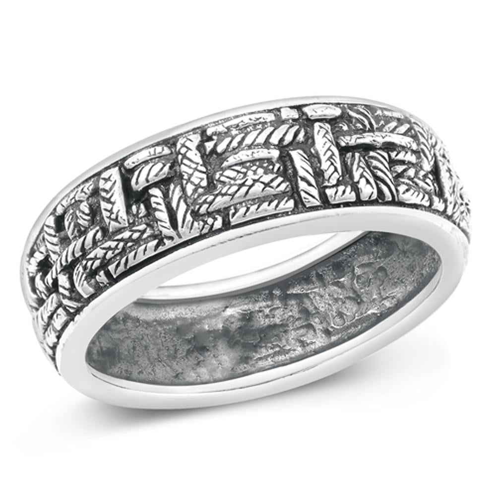 Sterling Silver Basket Weave Design Ring