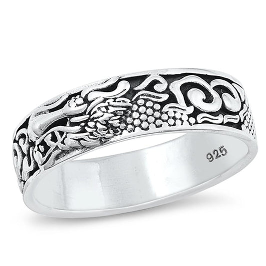 Sterling Silver Dragon Ring