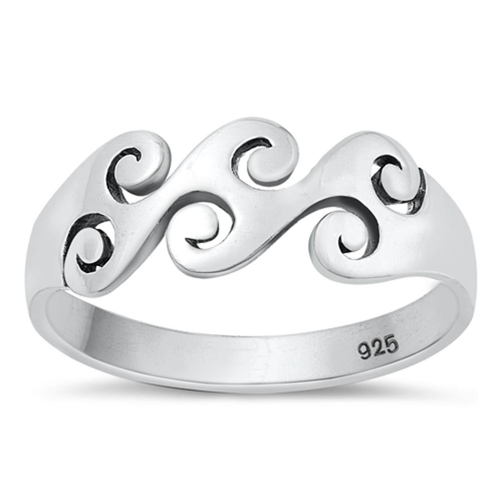 Sterling Silver Waves Ring