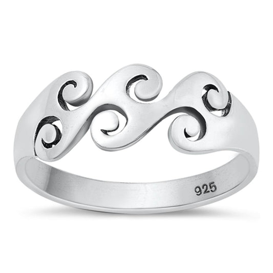 Sterling Silver Waves Ring