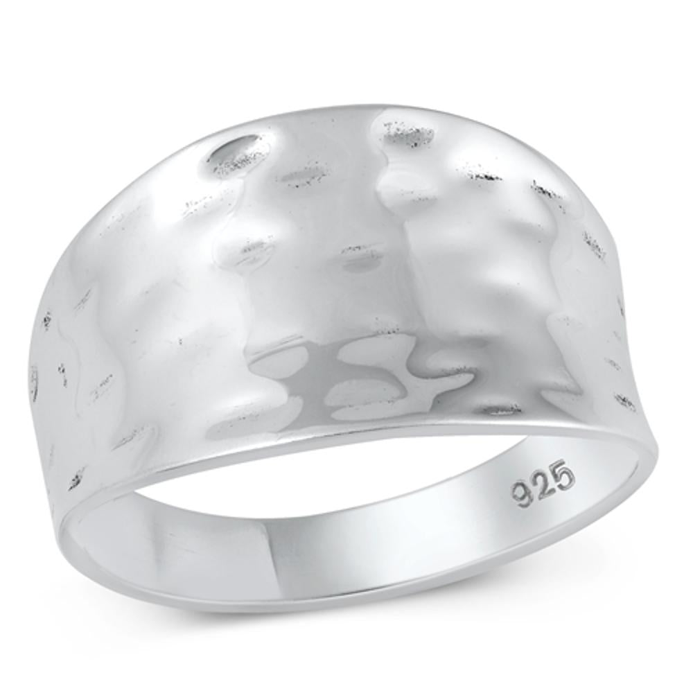 Sterling Silver Hammered Cocktail Ring