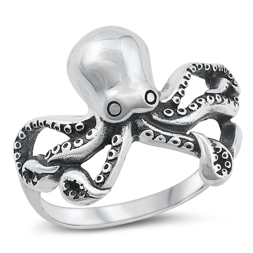 Sterling Silver Octopus Ring