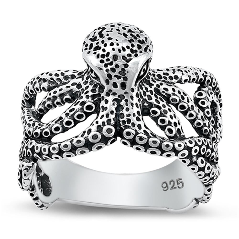 Sterling Silver Octopus Ring