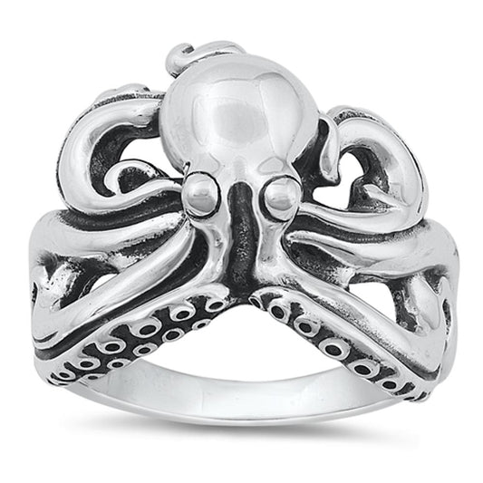 Sterling Silver Octopus Ring