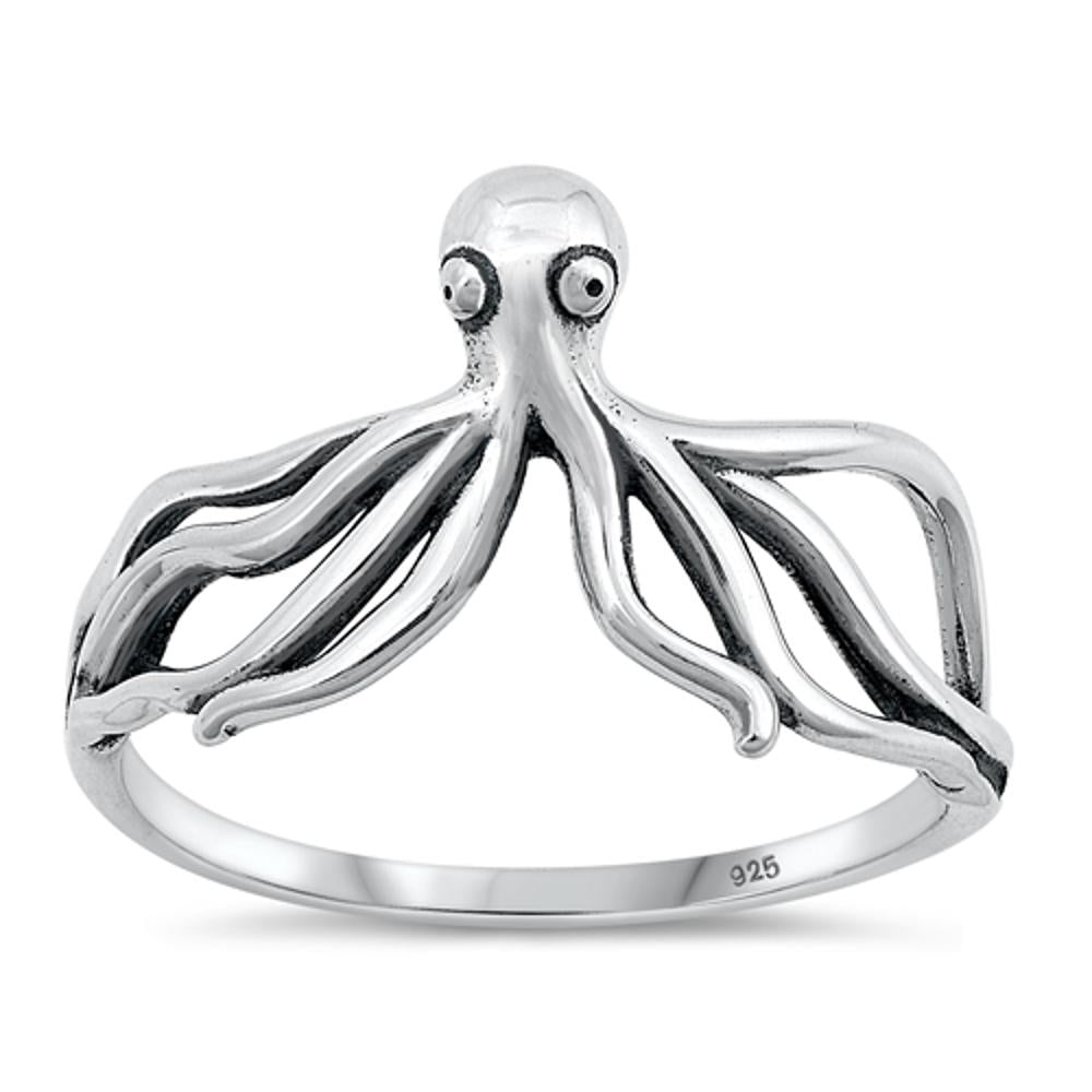 Sterling Silver Octopus Ring