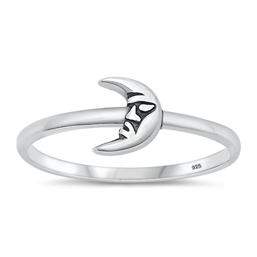 Sterling Silver Crescent Moon Ring