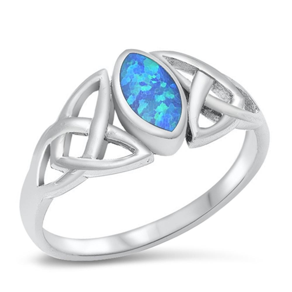 Celtic Blue Lab Opal Beautiful Ring New .925 Sterling Silver Band Sizes 4-10